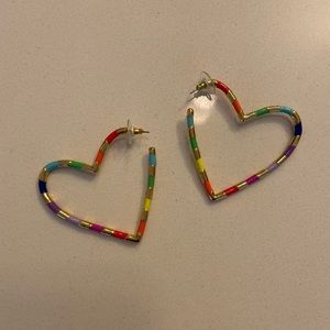 Bauble Bar multi colored heart shaped earrings